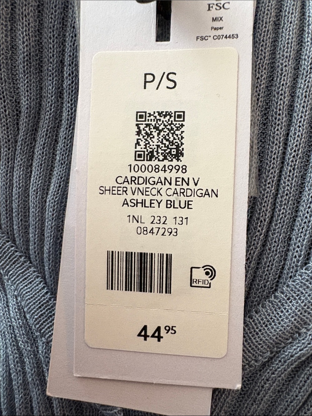 Dynamite Ribbed V-Neck Button-Up Cardigan - Picture 3 of 3